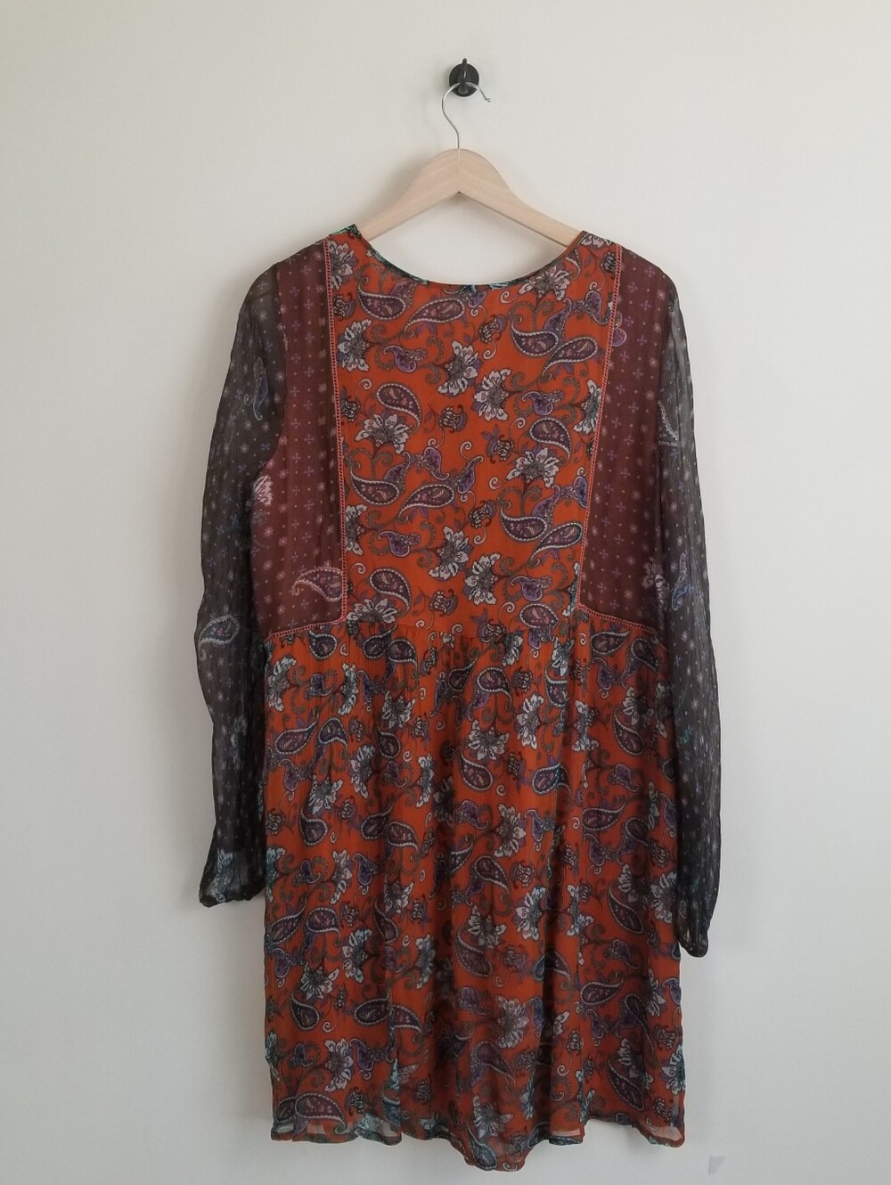 Sundance Artist Devine Rust Boho Western Embroidered Dress Large - Picture 4 of 7